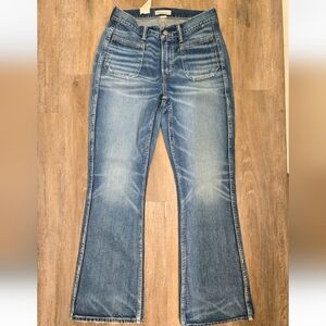 AE77 Premium High-rise Crop Flare Jeans Med Wash Size 27